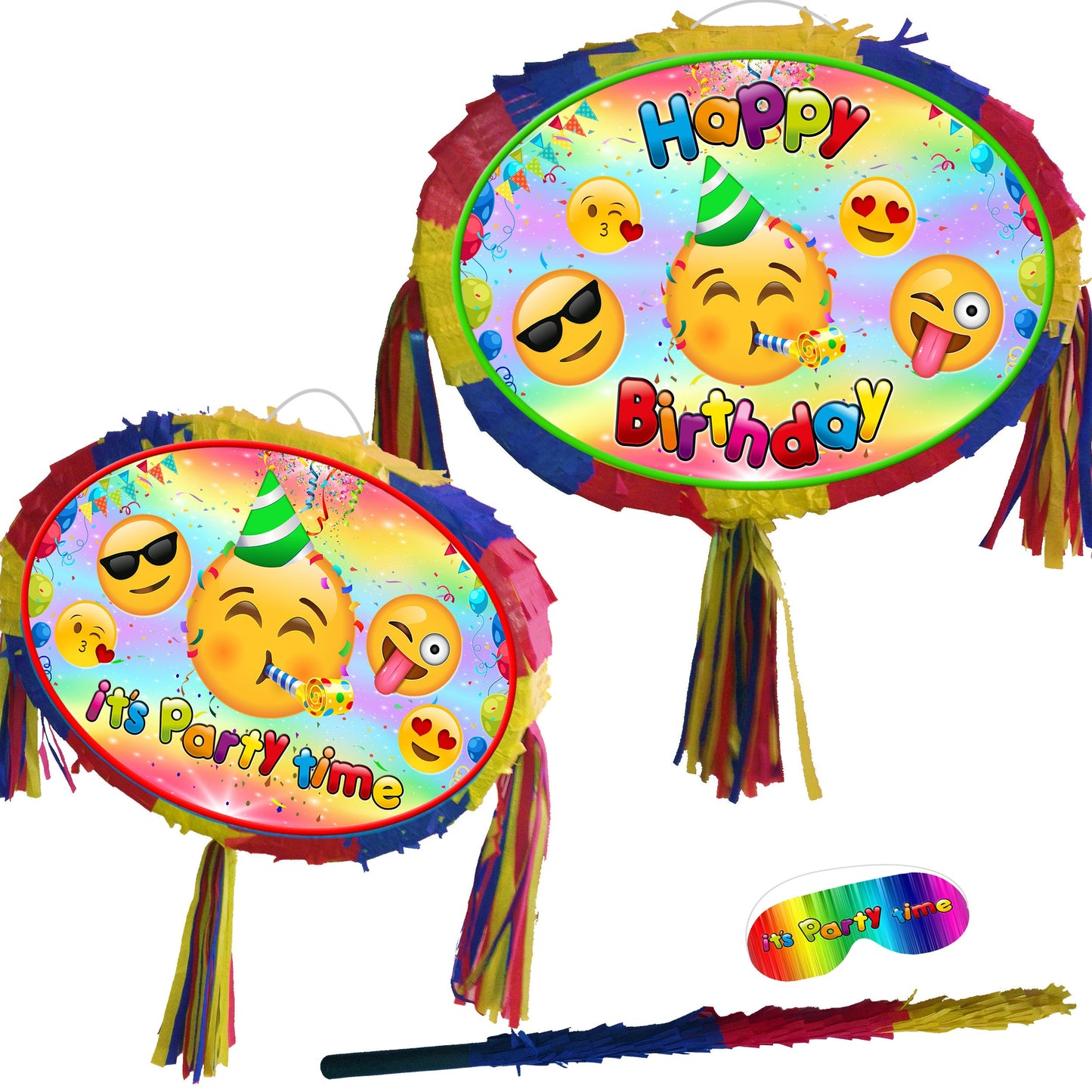 emoji party Pinata happy Birthday Oval theme piñata supplies Smash Game unisex greeting emotion Face UK moji funky celebrate fun enjoy