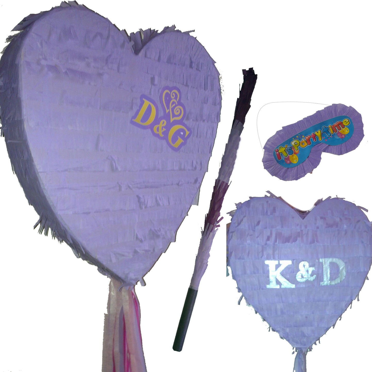 Big Heart Pinata and smash Stick Love Birthday Hen Engagement Prom bride be Anniversary Wedding girls night out surprise slumber party stag