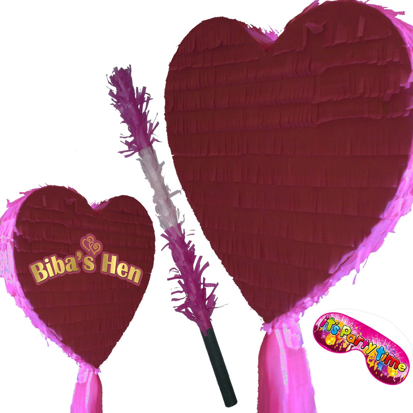 Big Heart Pinata and smash Stick Love Birthday Hen Engagement Prom bride be Anniversary Wedding girls night out surprise slumber party stag