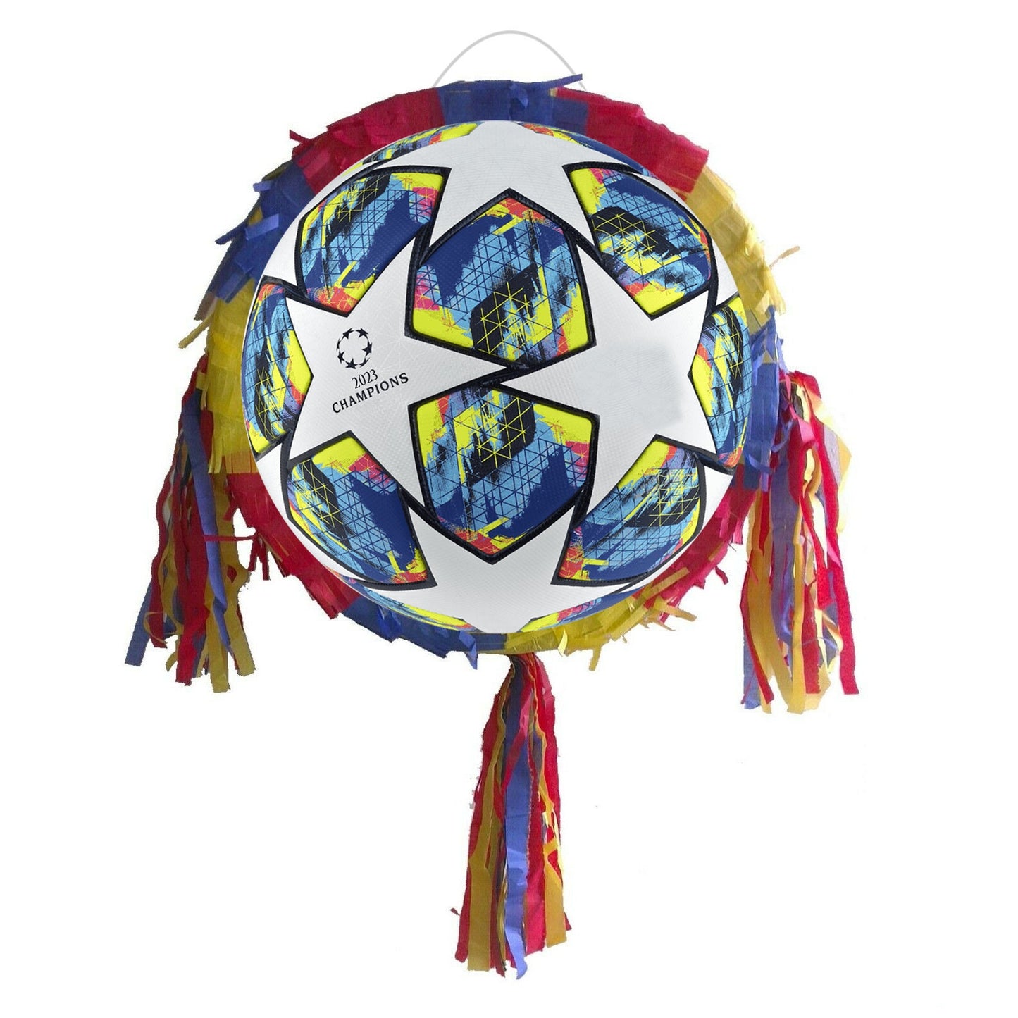 Football Piñata with stick and blindfold round party fun game soccer league cup champions ball birthday event theme England fútbol Fußball