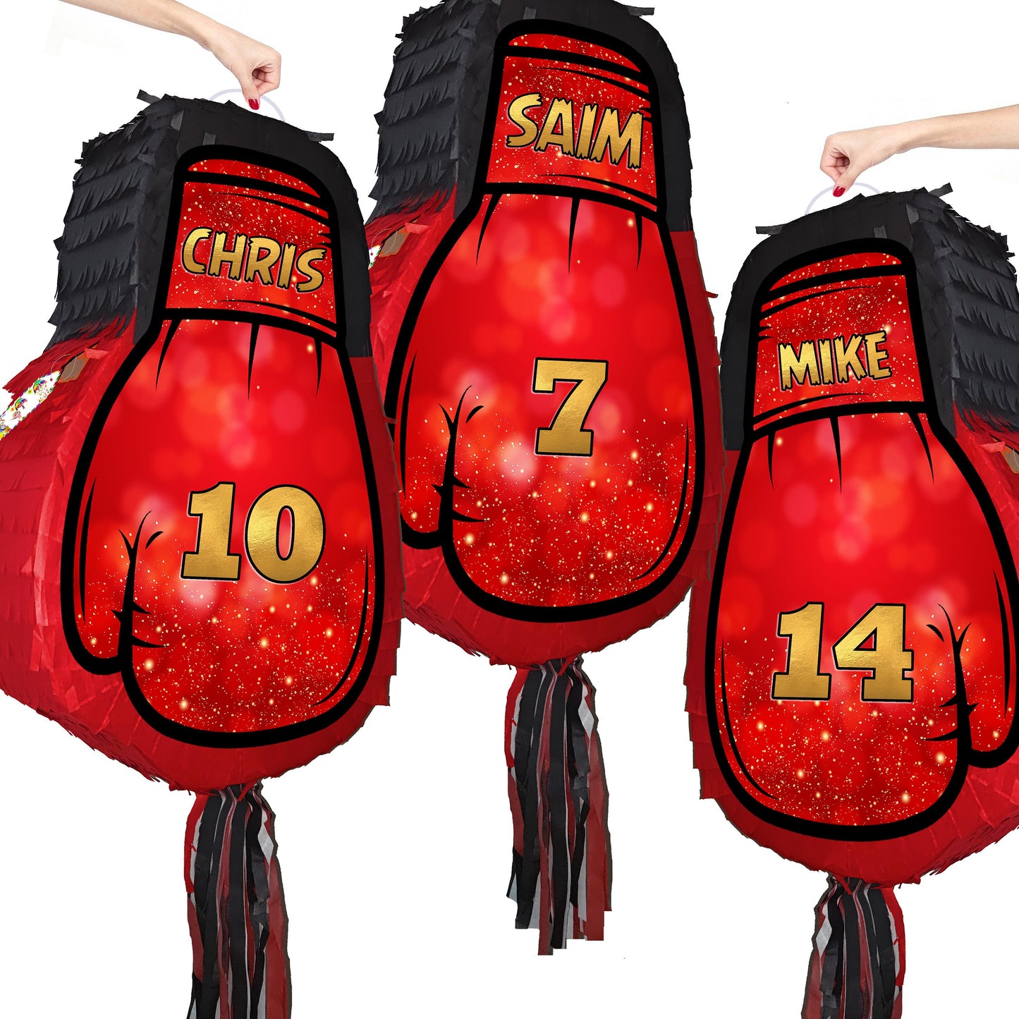 Large Boxing Glove Piñata Party theme pinata supplies happy birthday fun stick blindfold champion boxer kick UFC WBA championship fight KO