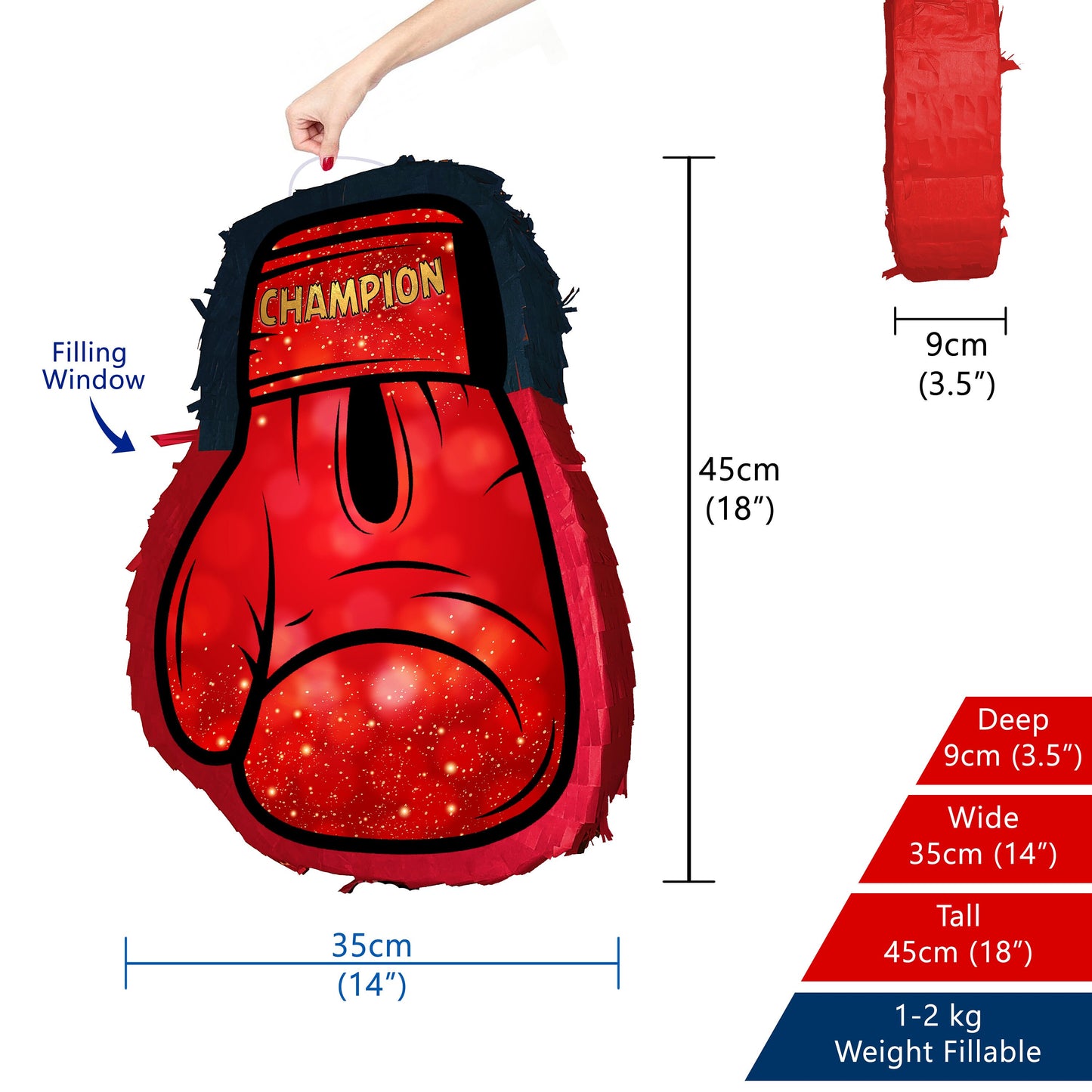 Large Boxing Glove Piñata Party theme pinata supplies happy birthday fun stick blindfold champion boxer kick UFC WBA championship fight KO