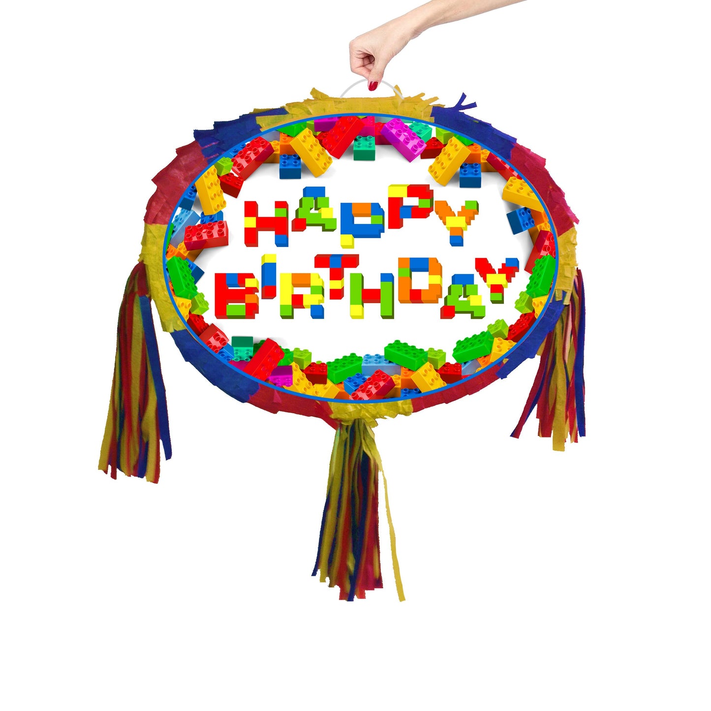 Blocks Pinata happy Birthday theme Party piñata supplies decorations stick Smash Game unisex bricks lago building block construction UK