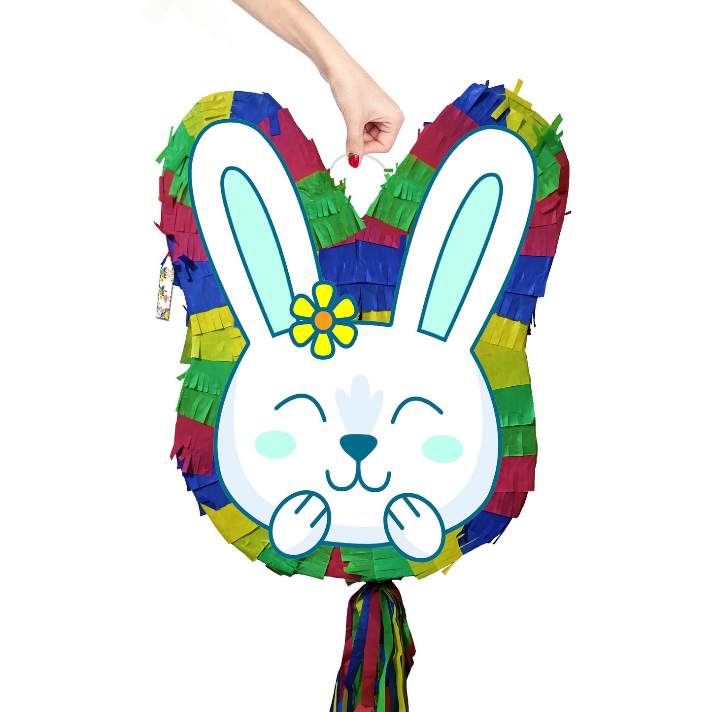 Cute Bunny Rabbit Pinata with stick New happy surprise hunt party bonnet basket Pascha colourful Resurrection Sunday good Friday Easter 2025