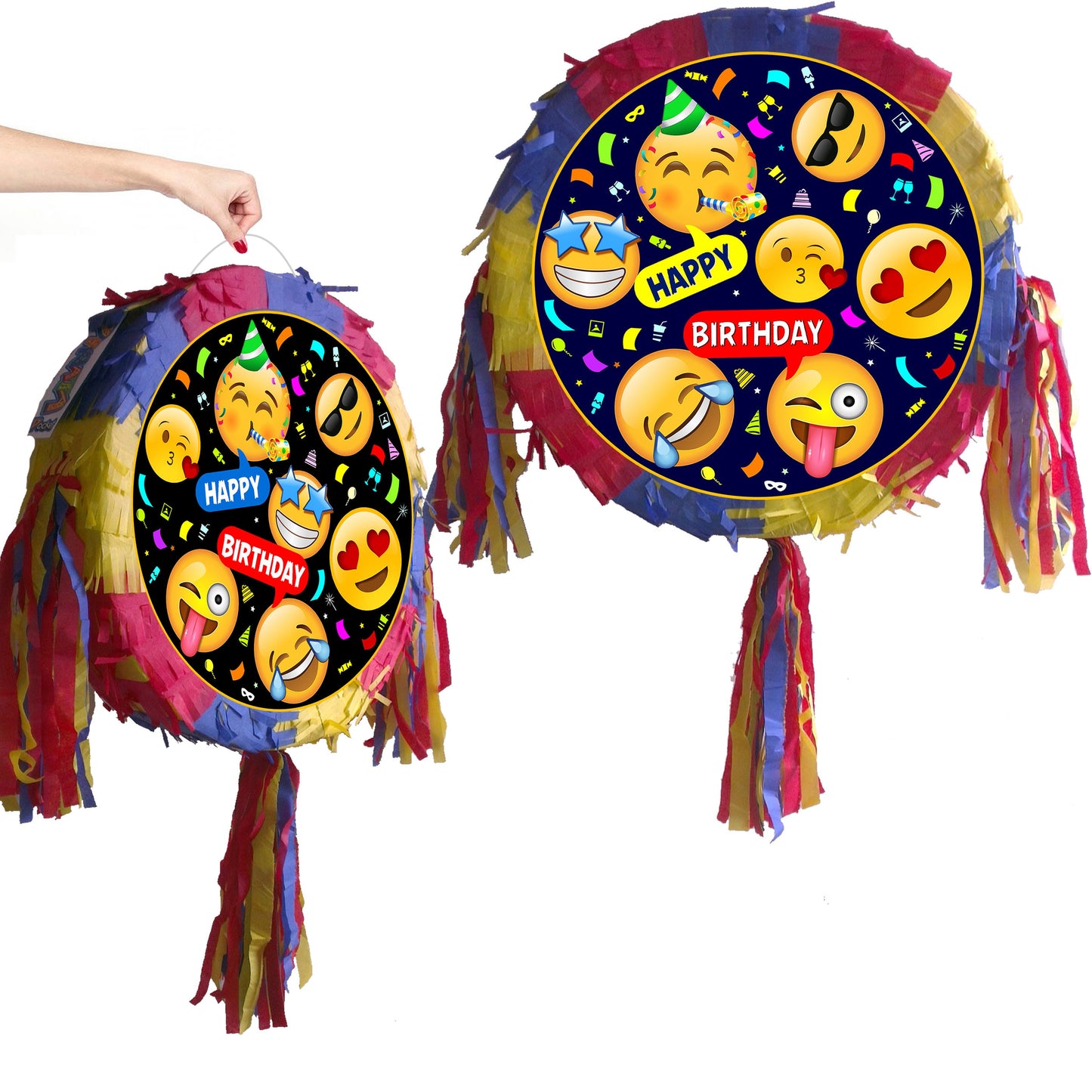 emoji Birthday Pinata Round theme piñata party supplies happy Smash Game smileys Face eyes unisex greeting emotion cool emotion exciting UK