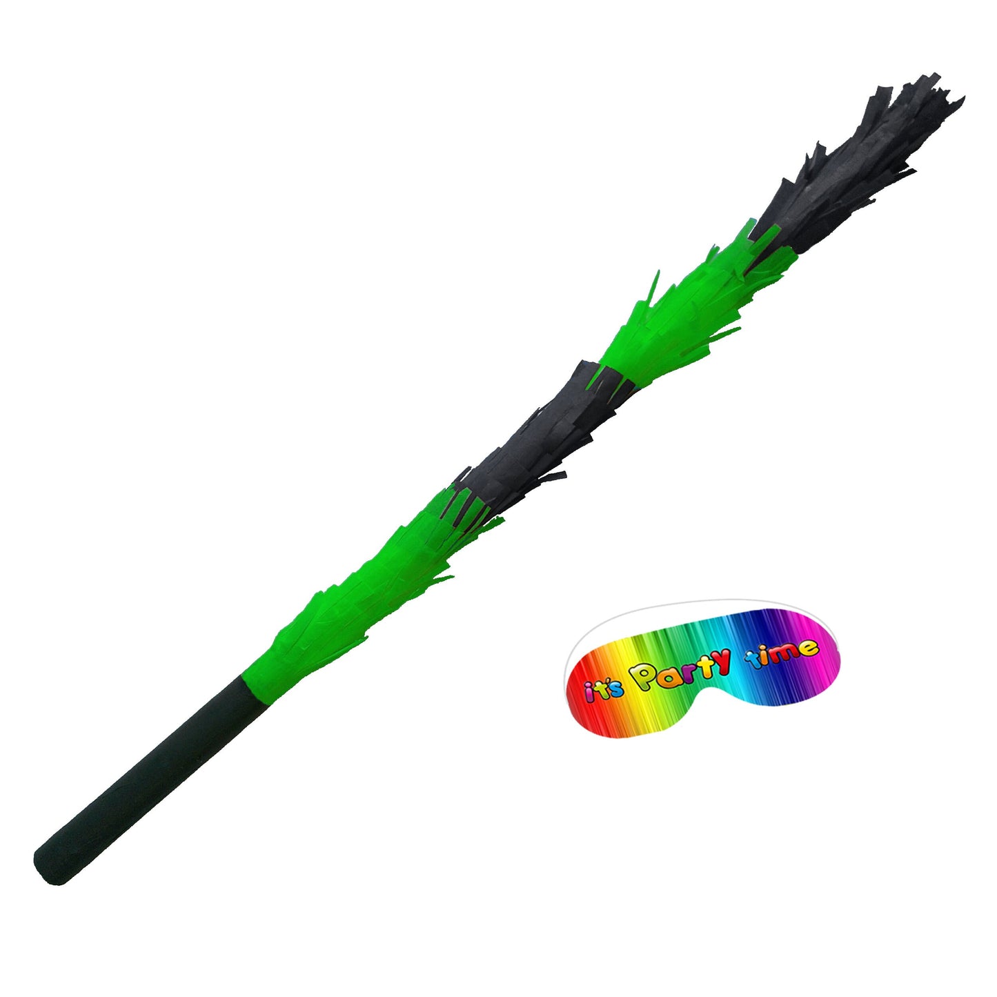 Green and Black Stick for Pinata smashing party game Piñata Hitting bashing bat baton blindfold fun video colours Girls Kids Boys Unisex UK