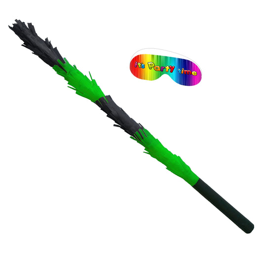 Green and Black Stick for Pinata smashing party game Piñata Hitting bashing bat baton blindfold fun video colours Girls Kids Boys Unisex UK