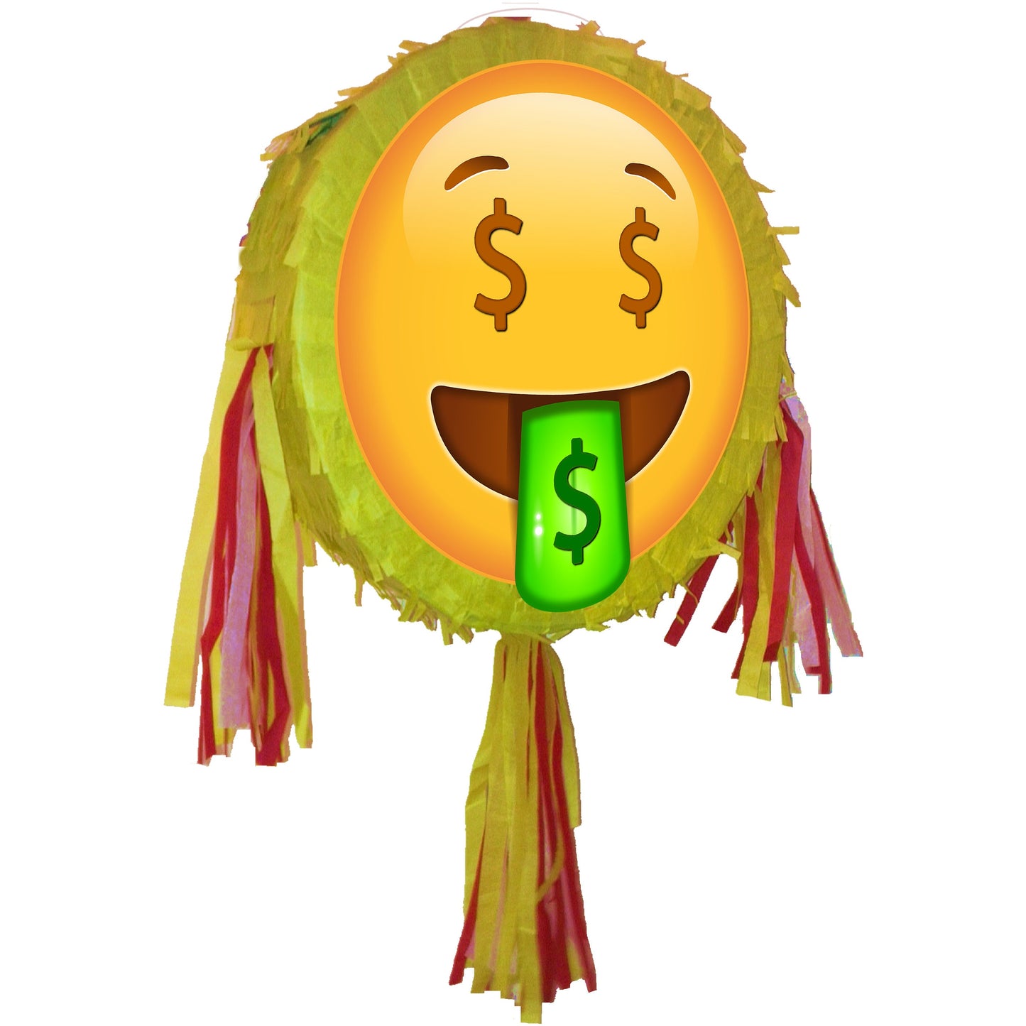 Money emoji Pinata Round theme piñata party supplies happy Birthday Smash Game smileys Face eyes unisex greeting wishful cool emotion