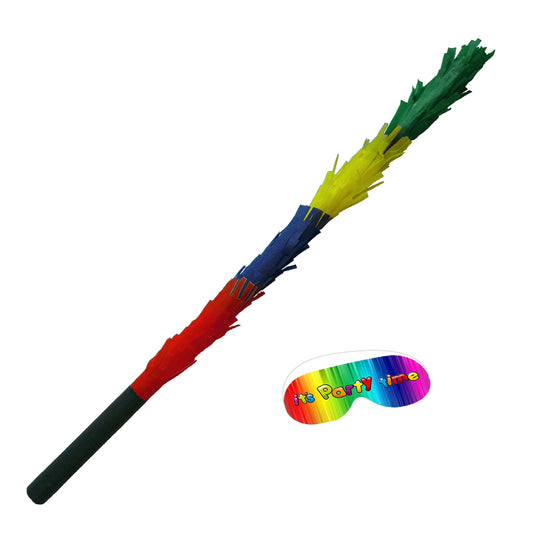 Stick for Pinata Bright Multicolour smashing party game Piñata Hitting bashing bat baton blindfold fun colours Girls Boys Kids Unisex UK