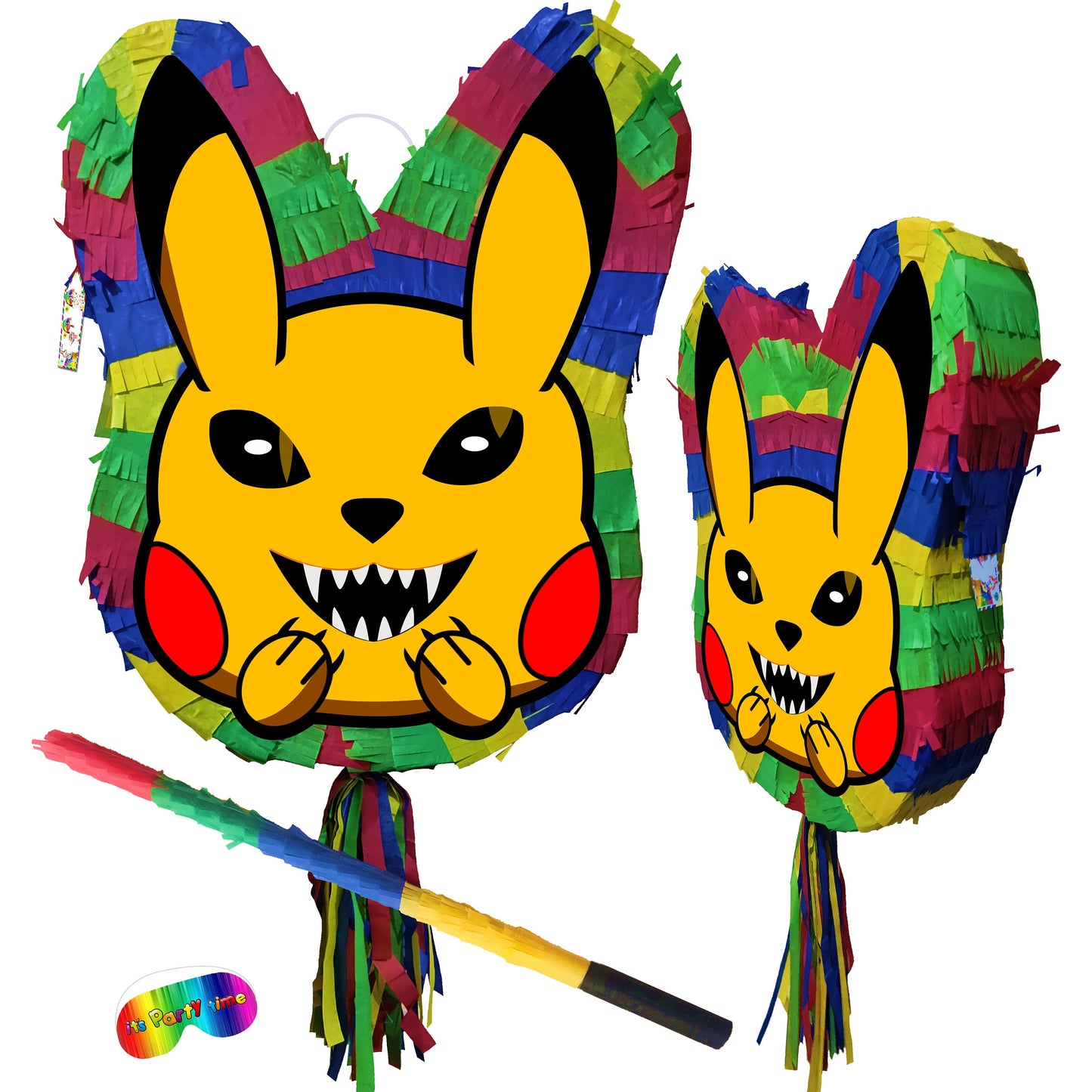 Scary Piñata with stick Party pinata supplies birthday Creepy happy game trick or treat Halloween theme Pikachu Pokémon go poke ball 2025