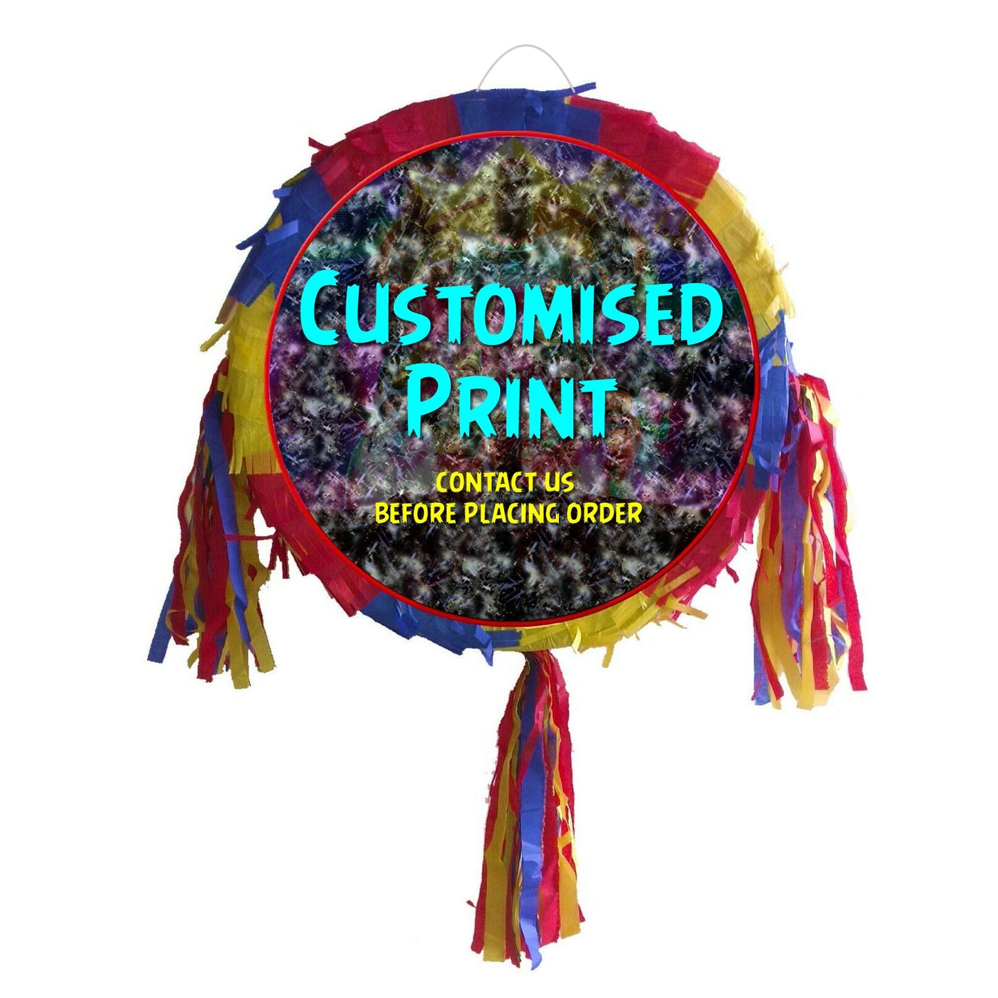 UK Seller Customised Piñata Party Round theme pinata happy birthday fun stick blindfold personalised on demand order variety cartoons movies