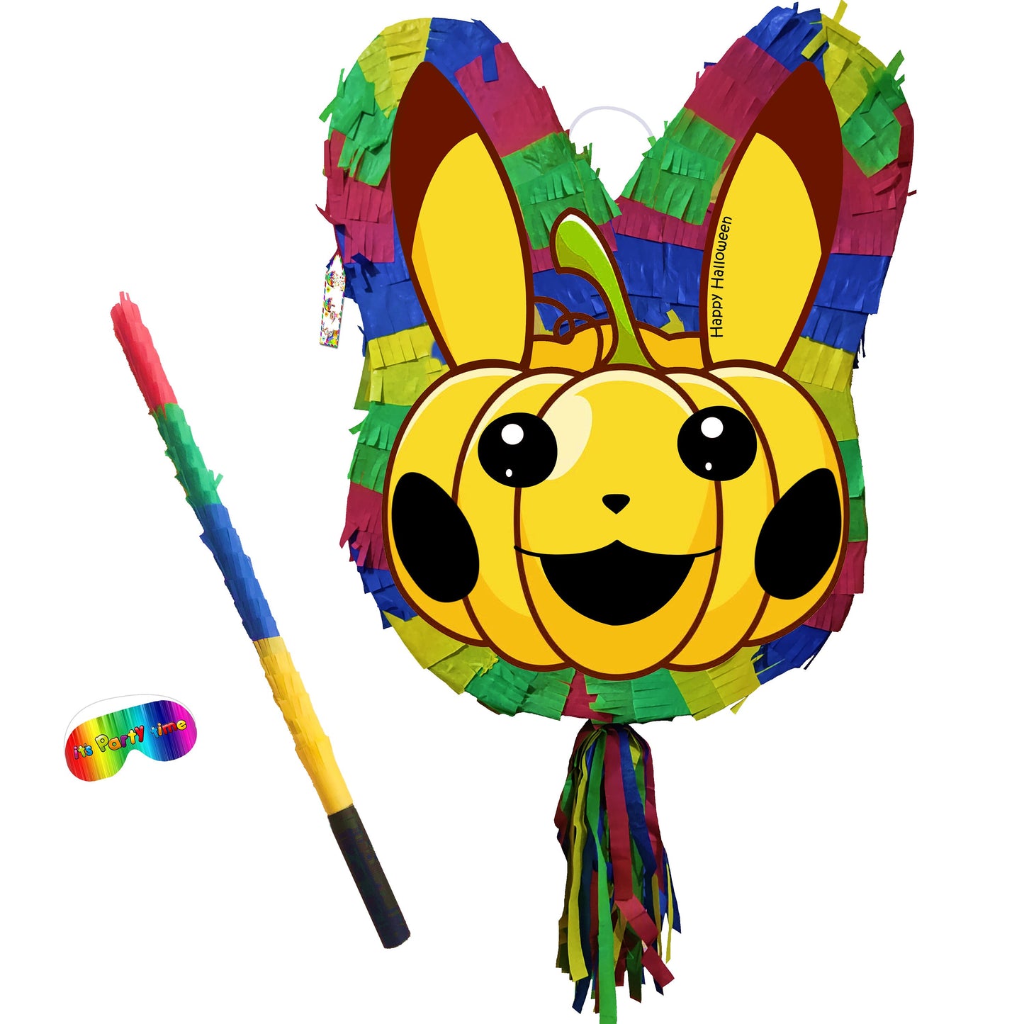 Pumpkin Piñata with stick Party pinata supplies birthday Creepy happy game trick or treat Halloween theme Pikachu Pokémon go poke ball 2025