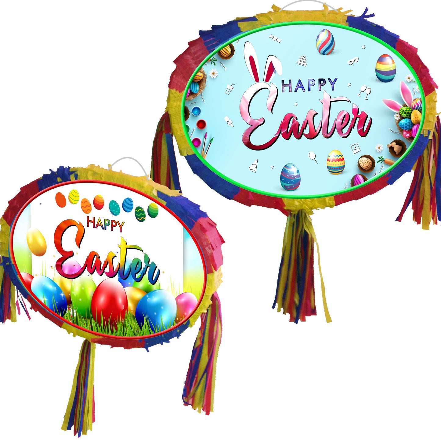 Easter Oval Pinata happy Birthday theme Party piñata supplies decorations stick Smash Game unisex good Friday spring holidays bunny egg bon