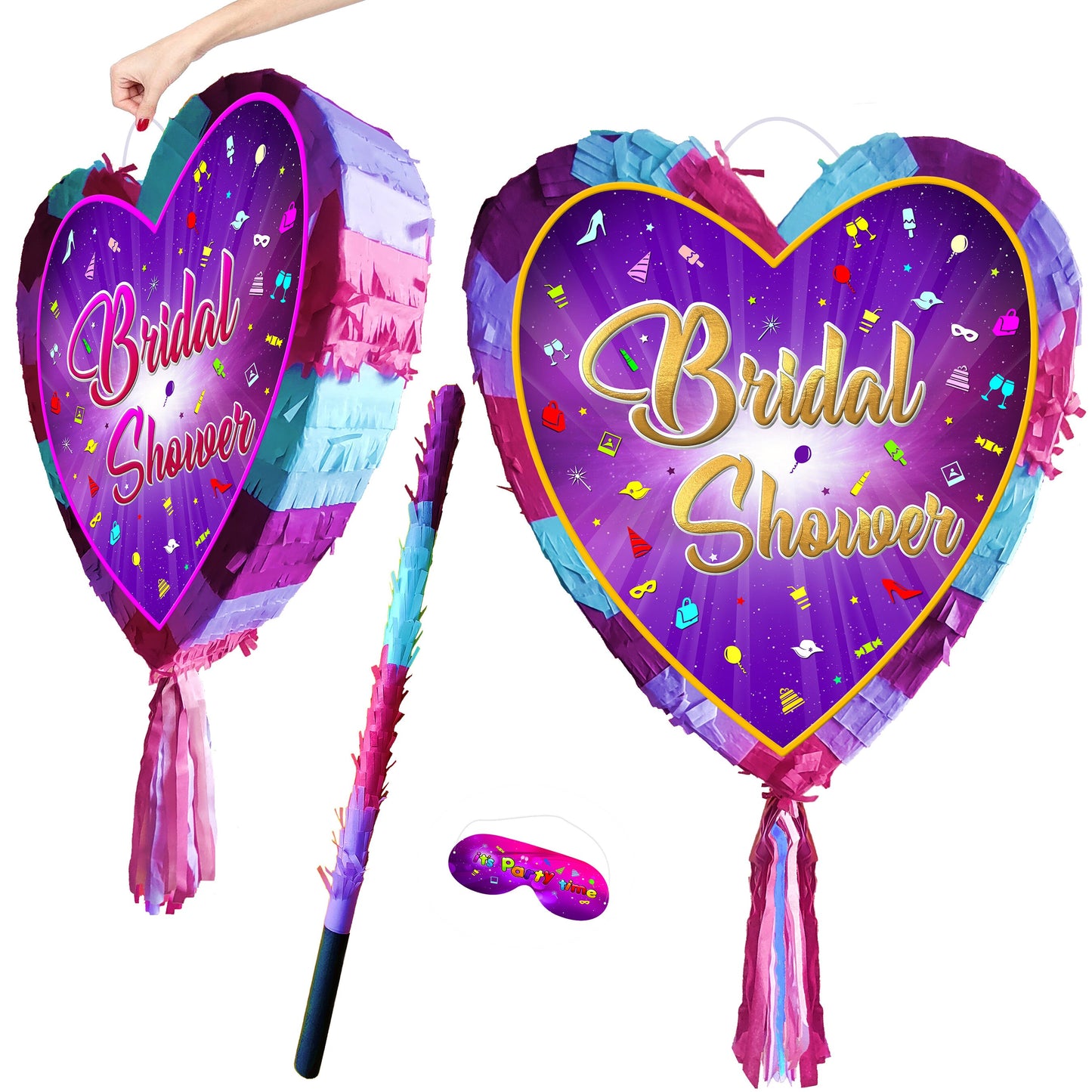 Bridal shower heart pinata and stick girls Party love theme supplies happy Game team hen Do prom wedding stag hag bachelor bride to be night