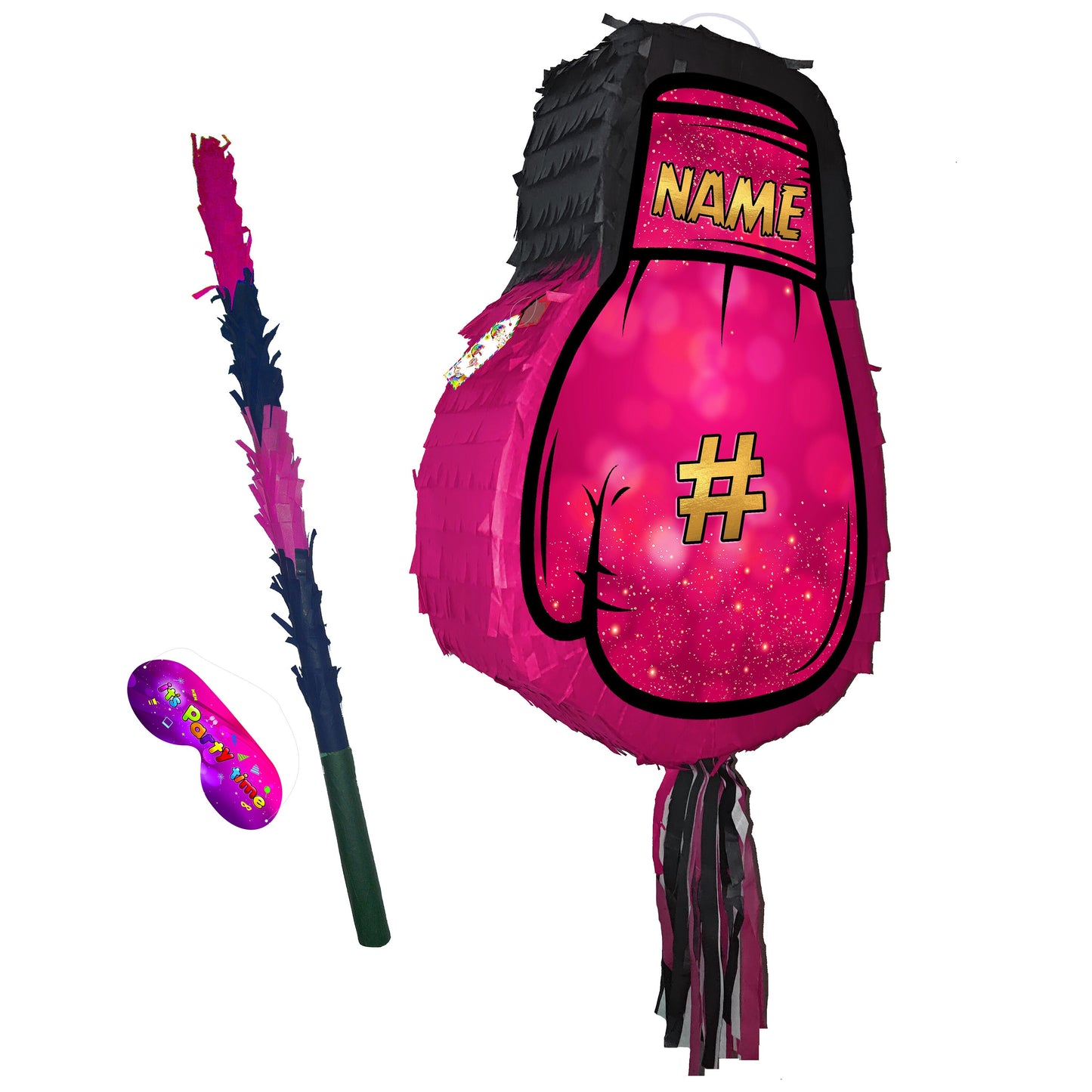 Big pink Glove Pinata Boxing girls Party theme supplies happy birthday fun stick blindfold champion boxer kick UFC WBA championship fight UK