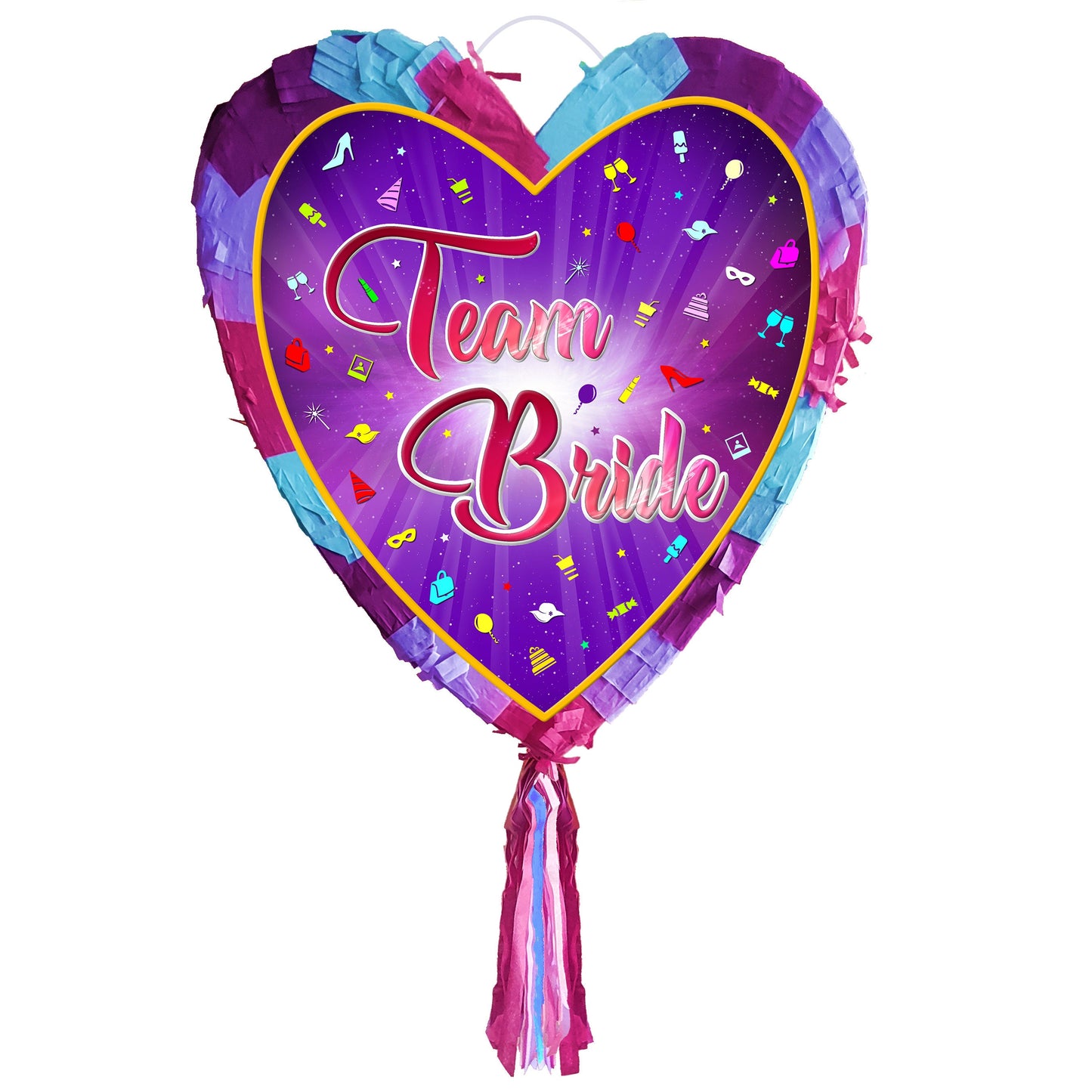 Team Bride heart pinata and stick girls Party love theme supplies happy Game to be hen Do prom wedding stag hag bachelor bridal shower night