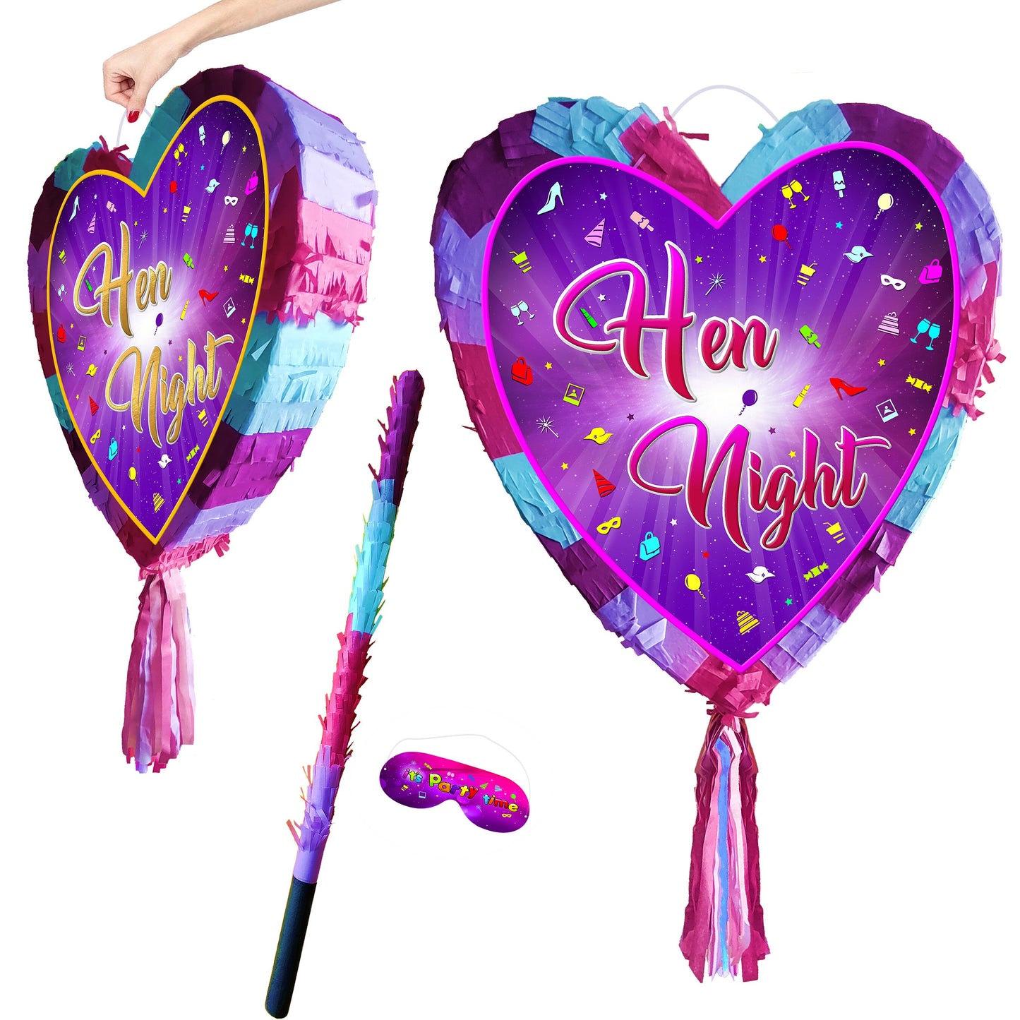 Hen Night pinata heart with stick girls Party love theme supplies happy Game team prom wedding stag hag bachelor team bride to be Do shower