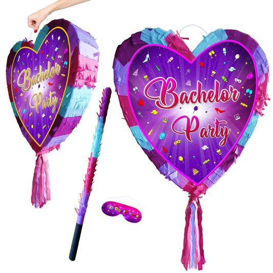 Bachelor Party Pinata heart with stick love theme supplies happy Game team prom wedding stag hag Hen Night team bride to be Do shower