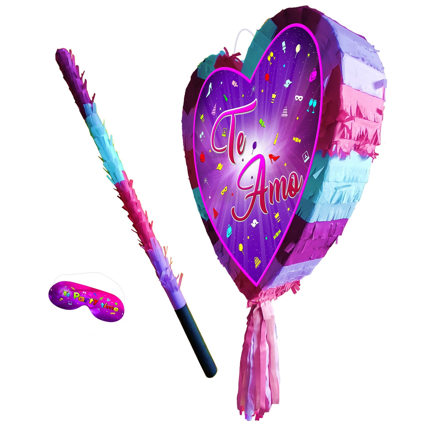 Te Amo heart Pinata with stick love theme supplies happy Game team prom wedding stag hag Hen Night team bride to be Do shower Valentines day