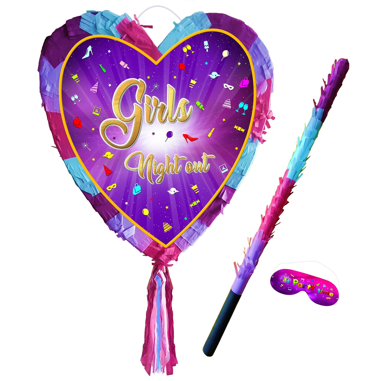 Girls Night Out pinata heart with stick Party love theme supplies happy Game team prom wedding stag hag bachelor team bride to be Do shower