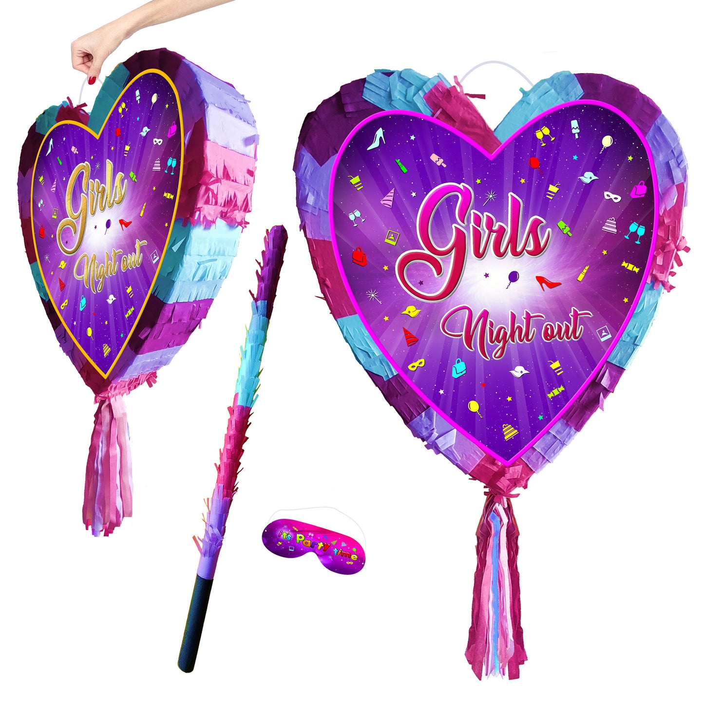 Girls Night Out pinata heart with stick Party love theme supplies happy Game team prom wedding stag hag bachelor team bride to be Do shower