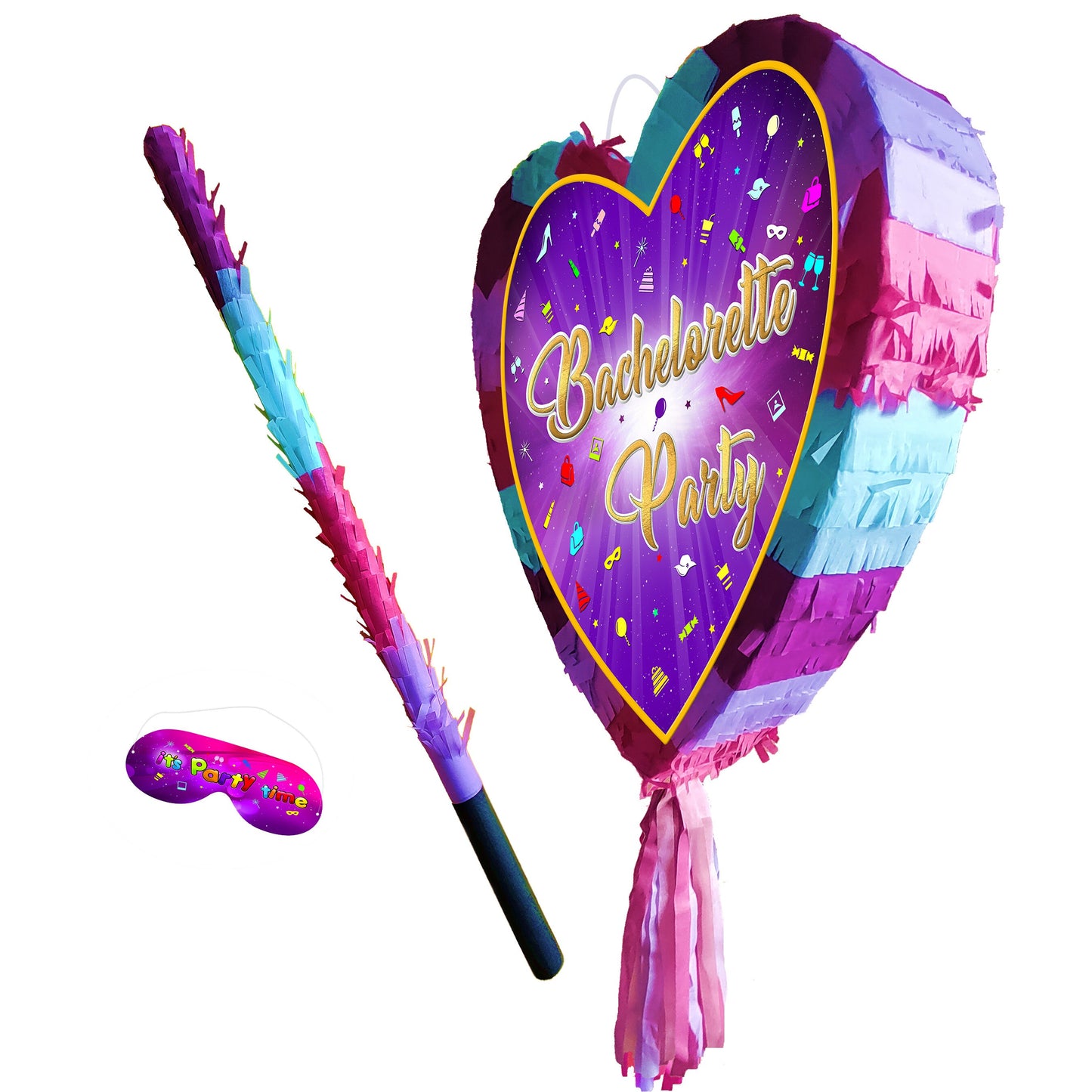 Bachelorette Party heart Pinata with stick love theme supplies happy Game team prom wedding stag hag Hen Night team bride to be Do shower UK