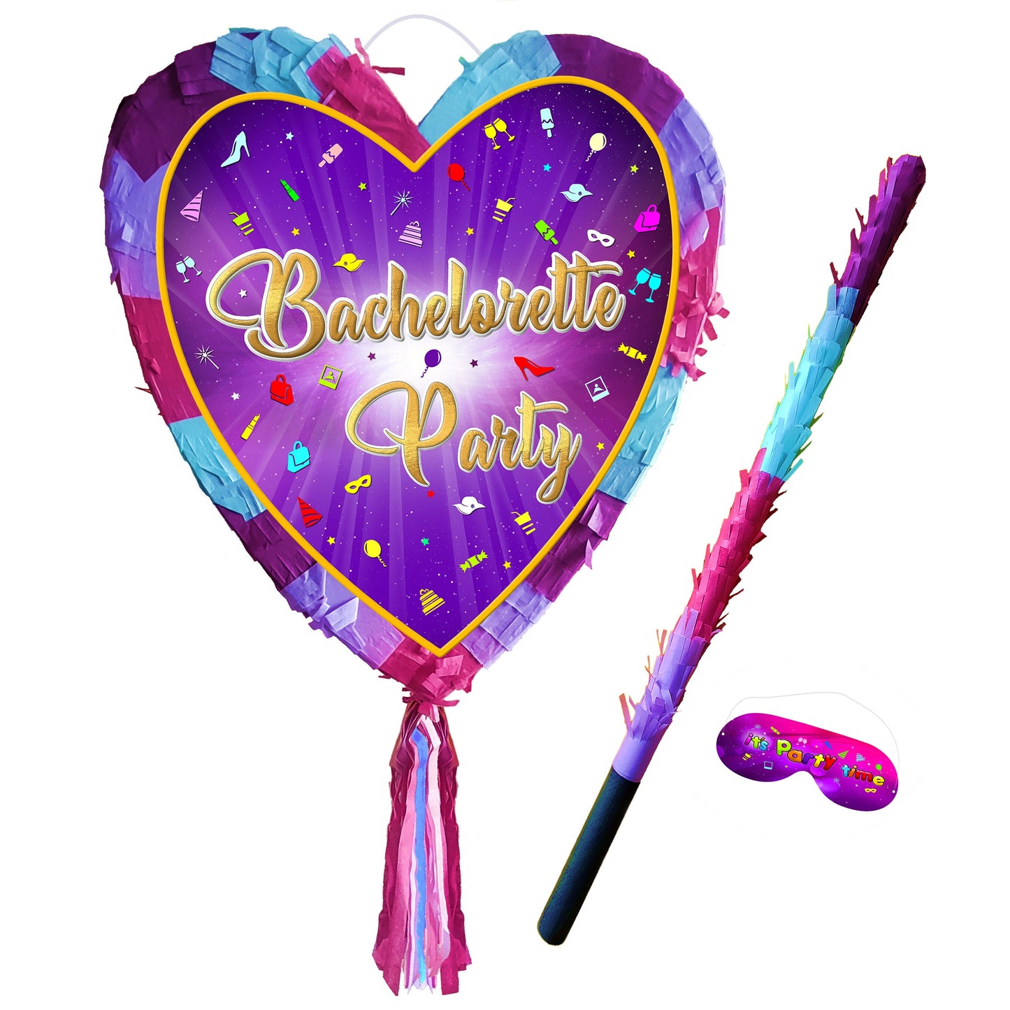 Bachelorette Party heart Pinata with stick love theme supplies happy Game team prom wedding stag hag Hen Night team bride to be Do shower UK