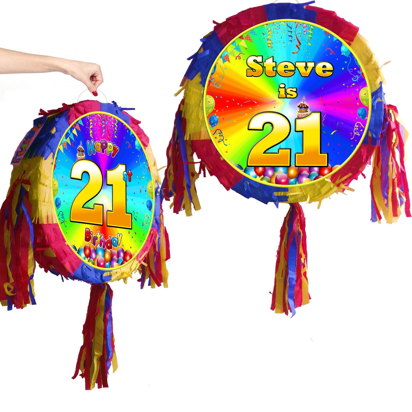UK Seller personalised theme Piñata Party Round pinata happy birthday fun stick blindfold on demand order variety cartoons custom text name