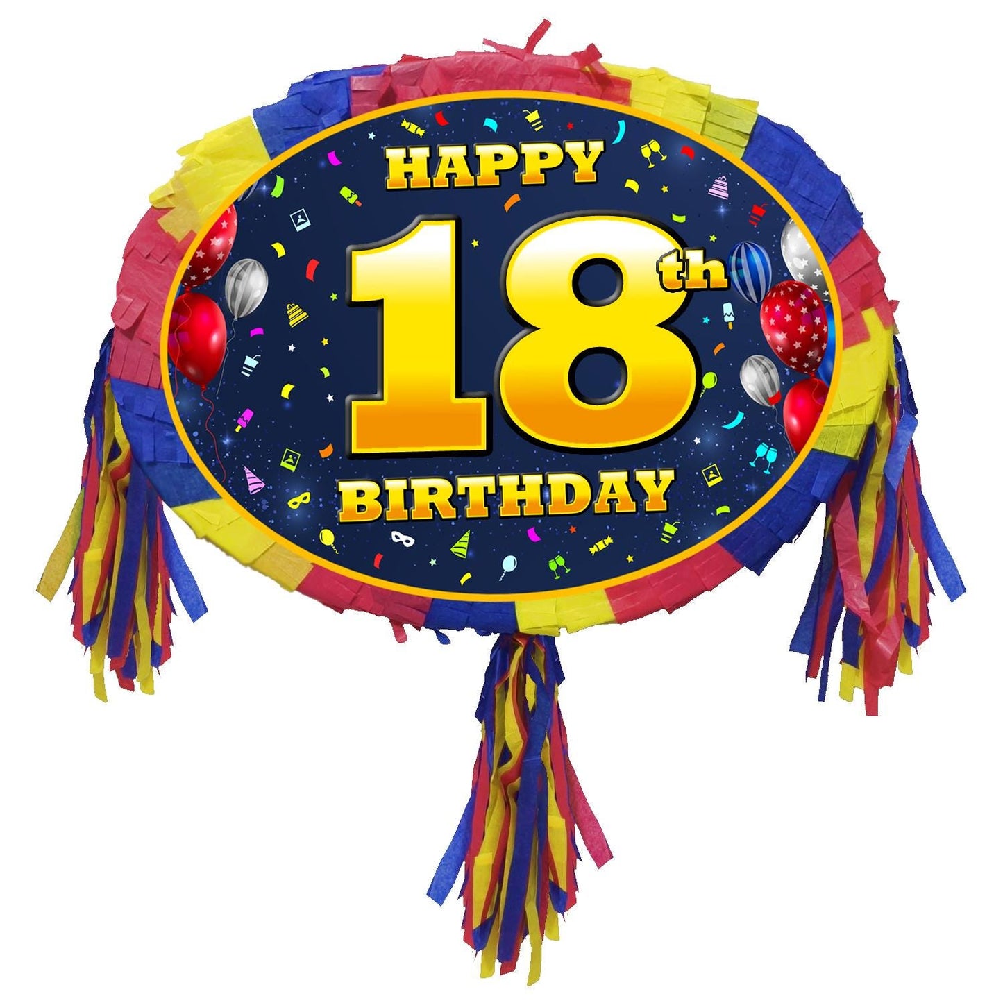 18th Birthday Number Pinata happy universal theme Party piñata supplies adult debut stick Smash Game unisex eighteen eighteenth 18 years