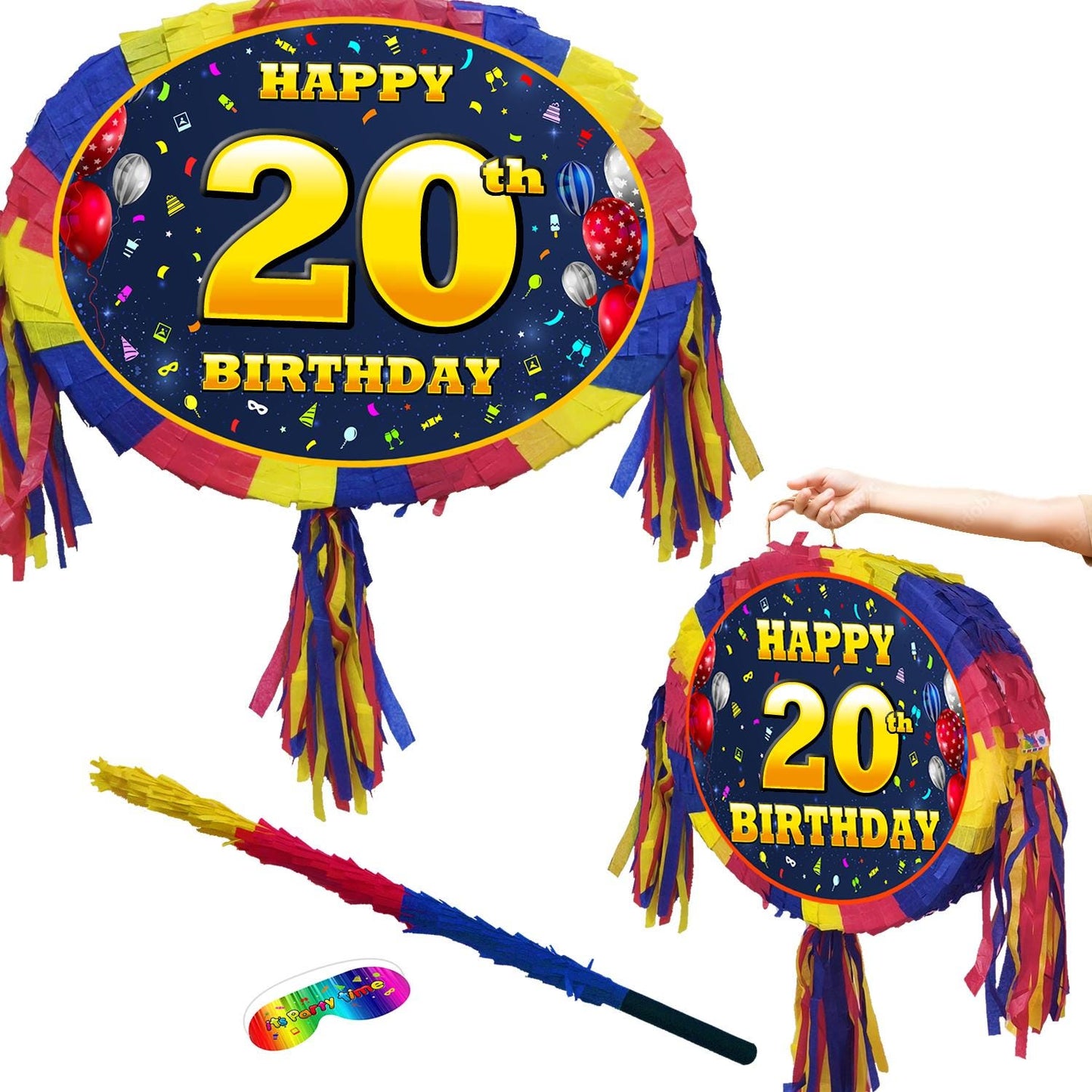 20th Birthday Number Pinata happy universal theme Party piñata supplies adult debut stick Smash Game unisex twenty twentieth 20 years UK new