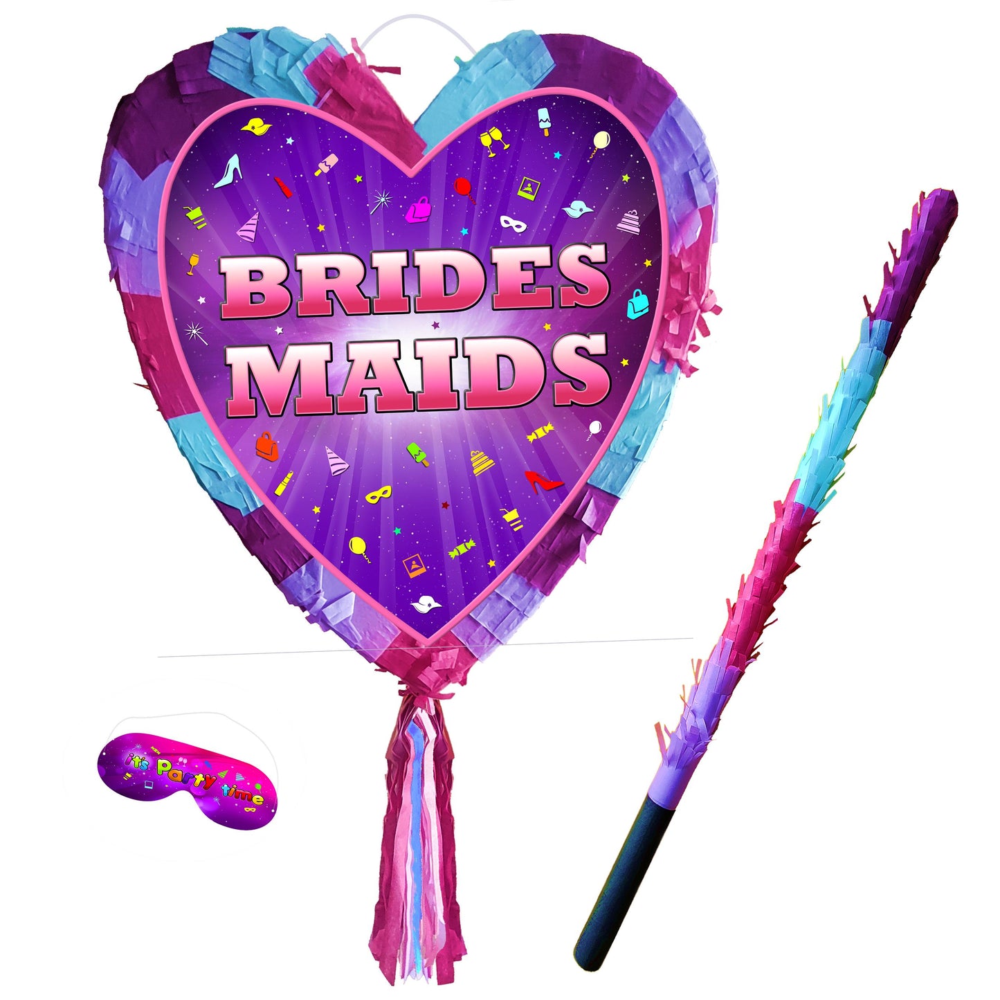 Bridesmaids heart pinata and stick girls Party love theme supplies happy Game team hen Do prom wedding stag bachelor bride to be night tribe