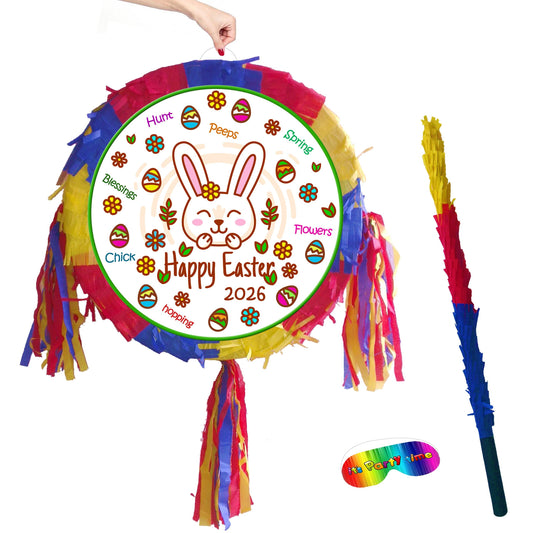 Easter 2026 Bunny Rabbit Pinata with stick New good Friday happy surprise hunt party bonnet basket Pascha Resurrection Sunday UK