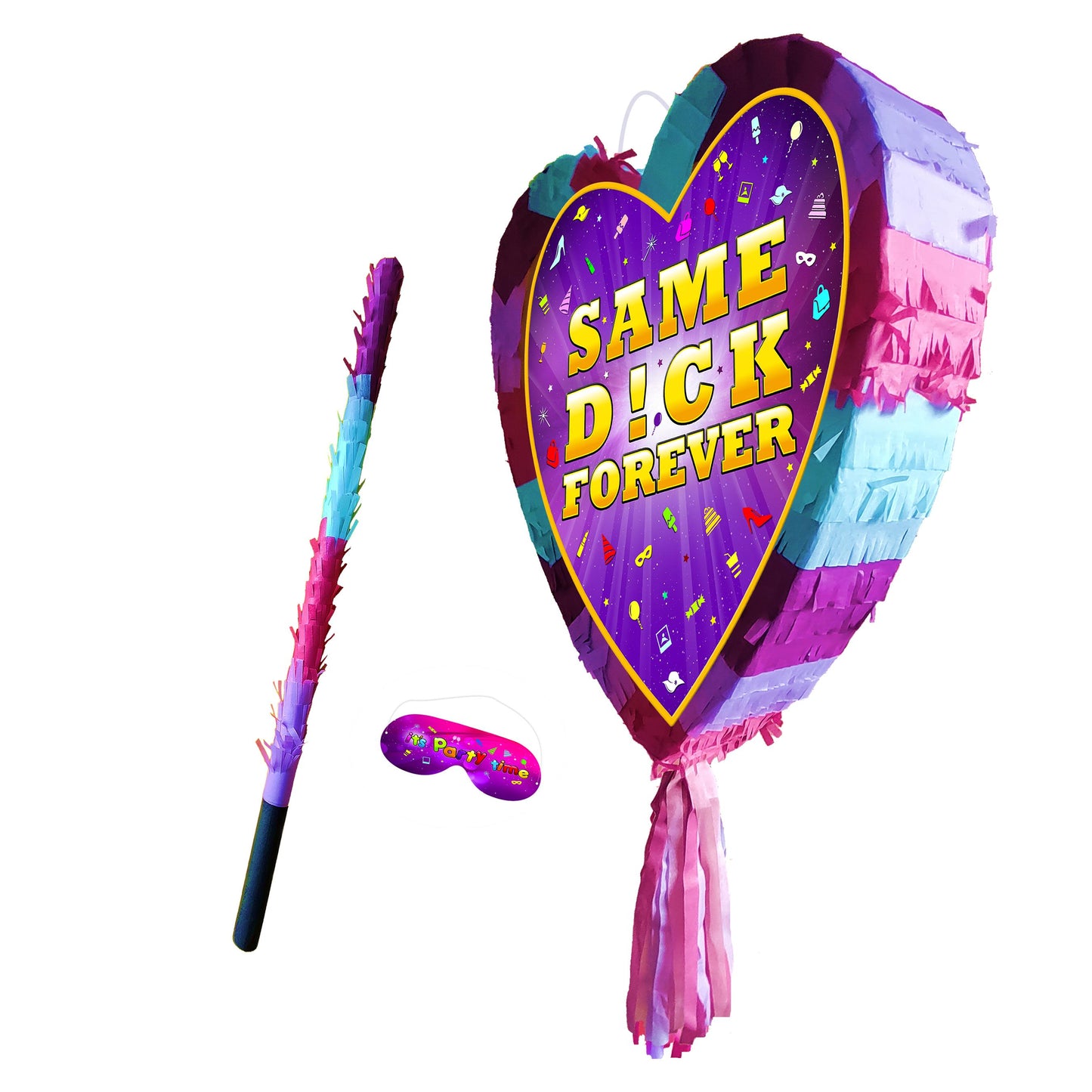 Same D!CK Forever heart pinata and stick girls Party love theme happy Game team hen Do prom wedding stag bachelor bride to be night tribe UK