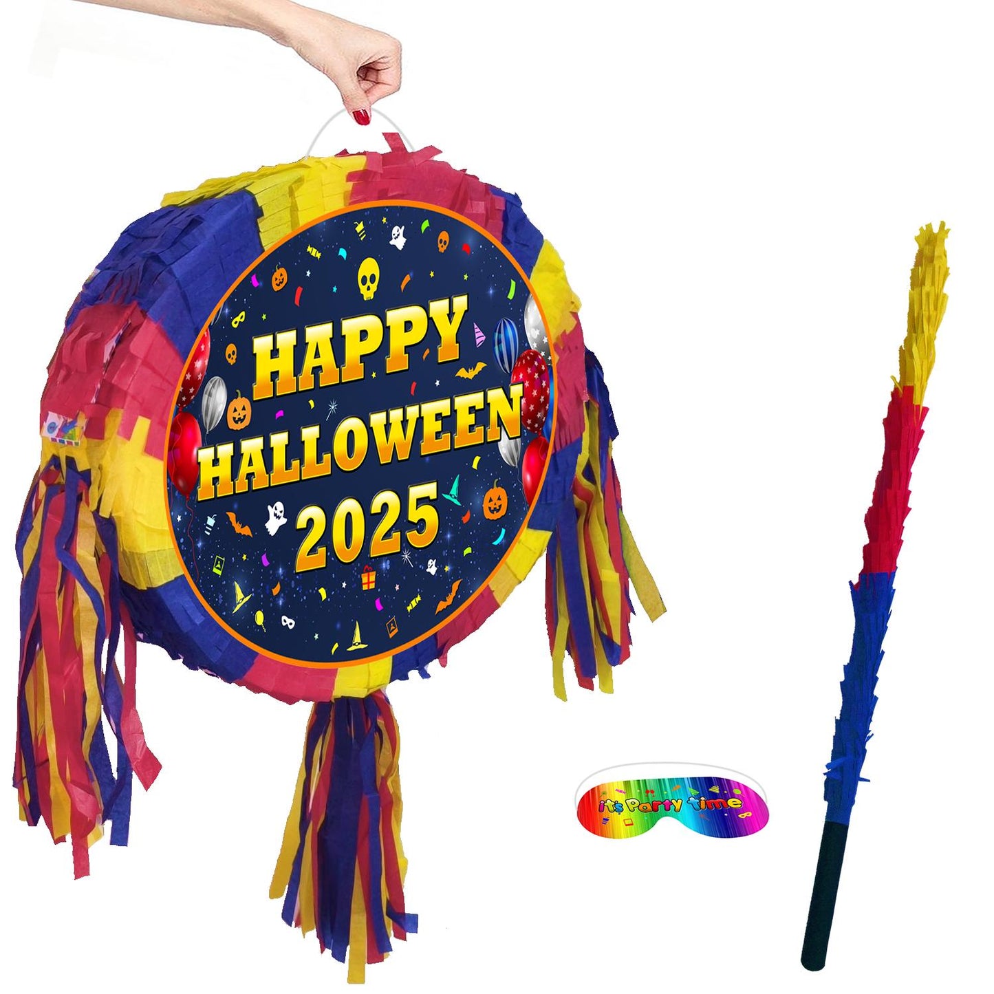 Trick or Treat Halloween Oval Pinata with stick theme Party large piñata supplies birthday blindfold Scary Creepy happy game UK 2025 special