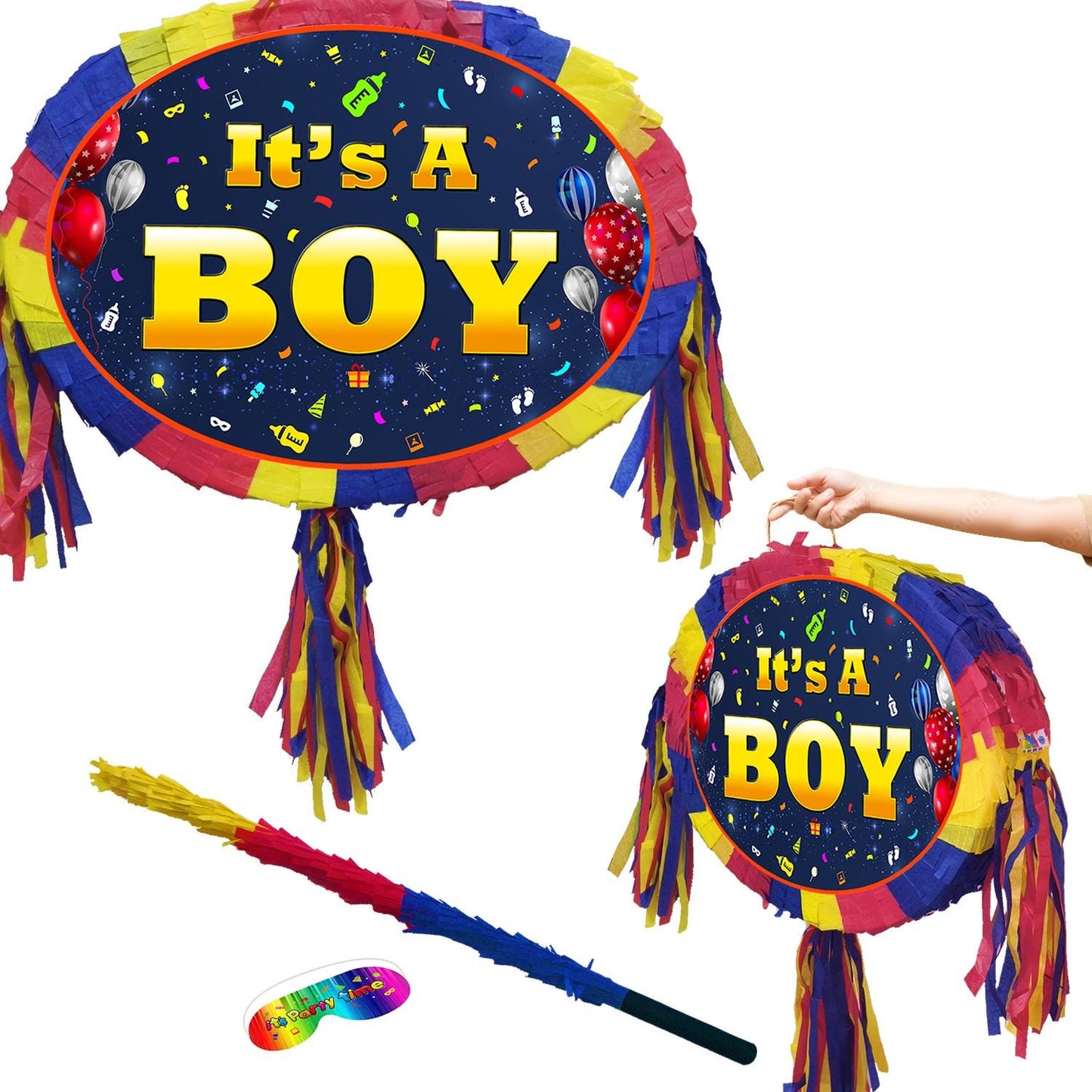It's a Boy Pinata with stick theme oval supplies Smash Game unisex oh celebrate fun enjoy guess the gender boy girl mother to be Baby Shower