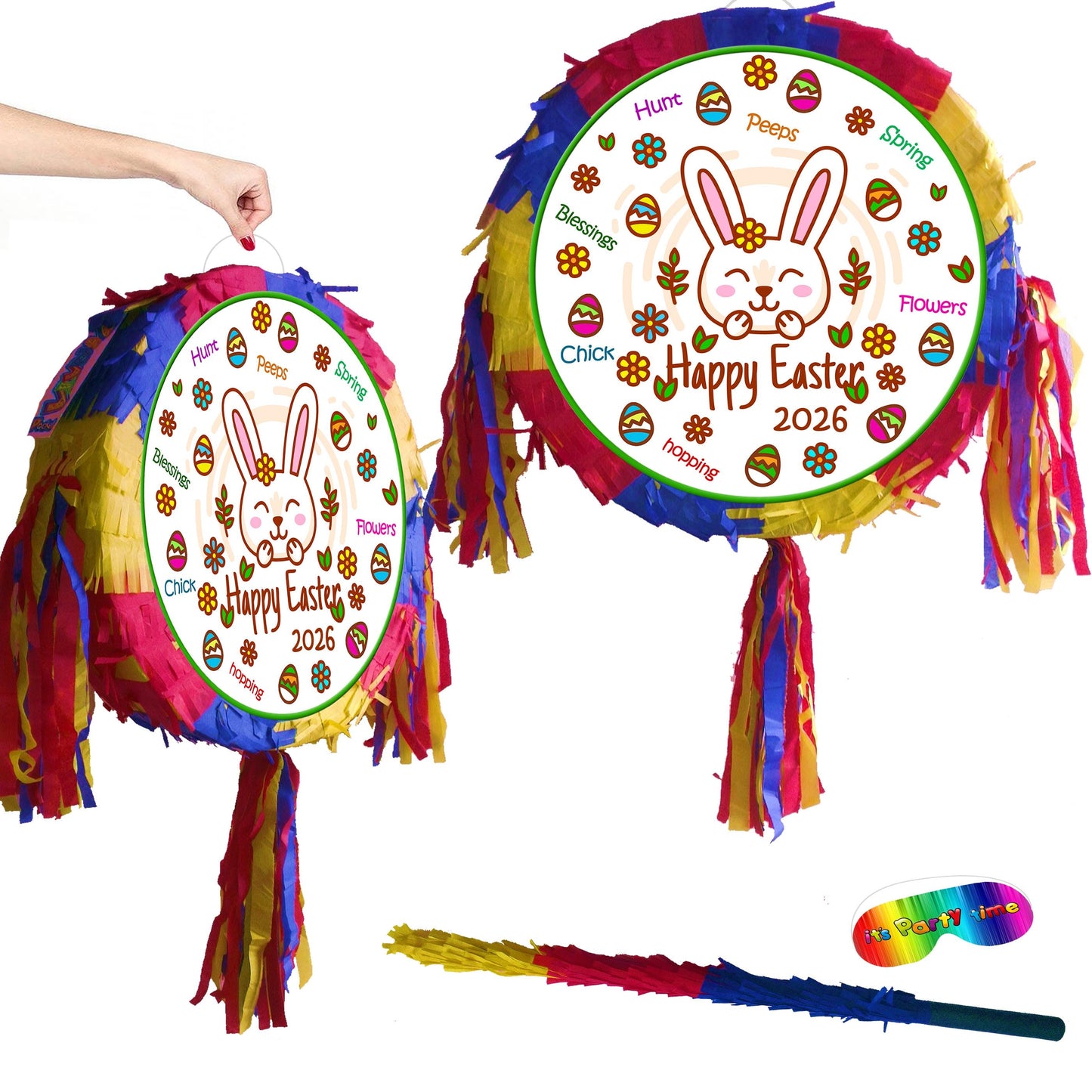 Easter 2026 Bunny Rabbit Pinata with stick New good Friday happy surprise hunt party bonnet basket Pascha Resurrection Sunday UK